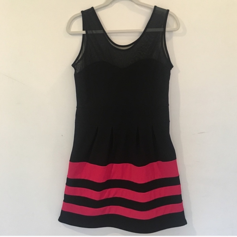 Apricot Boutique Mesh Stripe Dress SZ L
